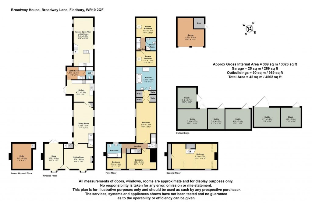 Floorplans For Broadway Lane, Fladbury, Worcestershire