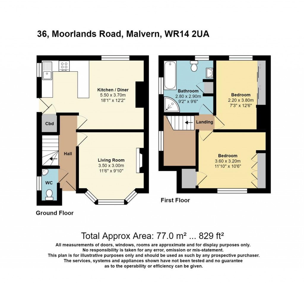 Floorplans For Moorlands Road, Malvern