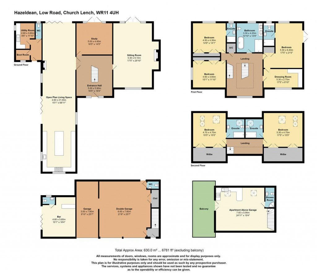 Floorplans For Low Road, Church Lench, Evesham