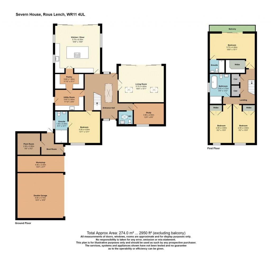 Floorplans For Radford Road, Rous Lench, Evesham