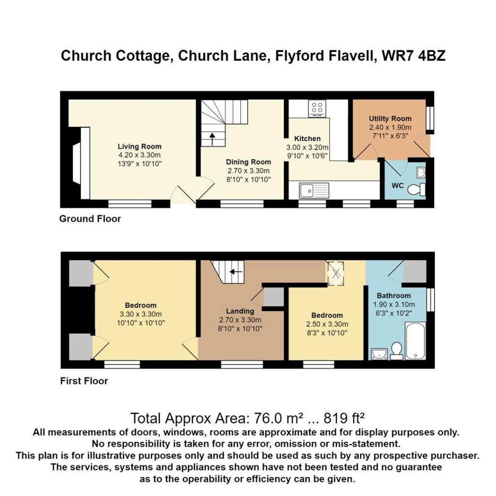 Floorplans For Church Lane, Flyford Flavell, Worcester