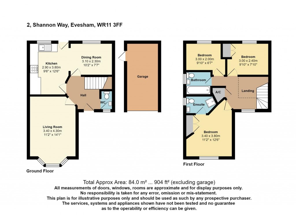 Floorplans For Shannon Way, Evesham