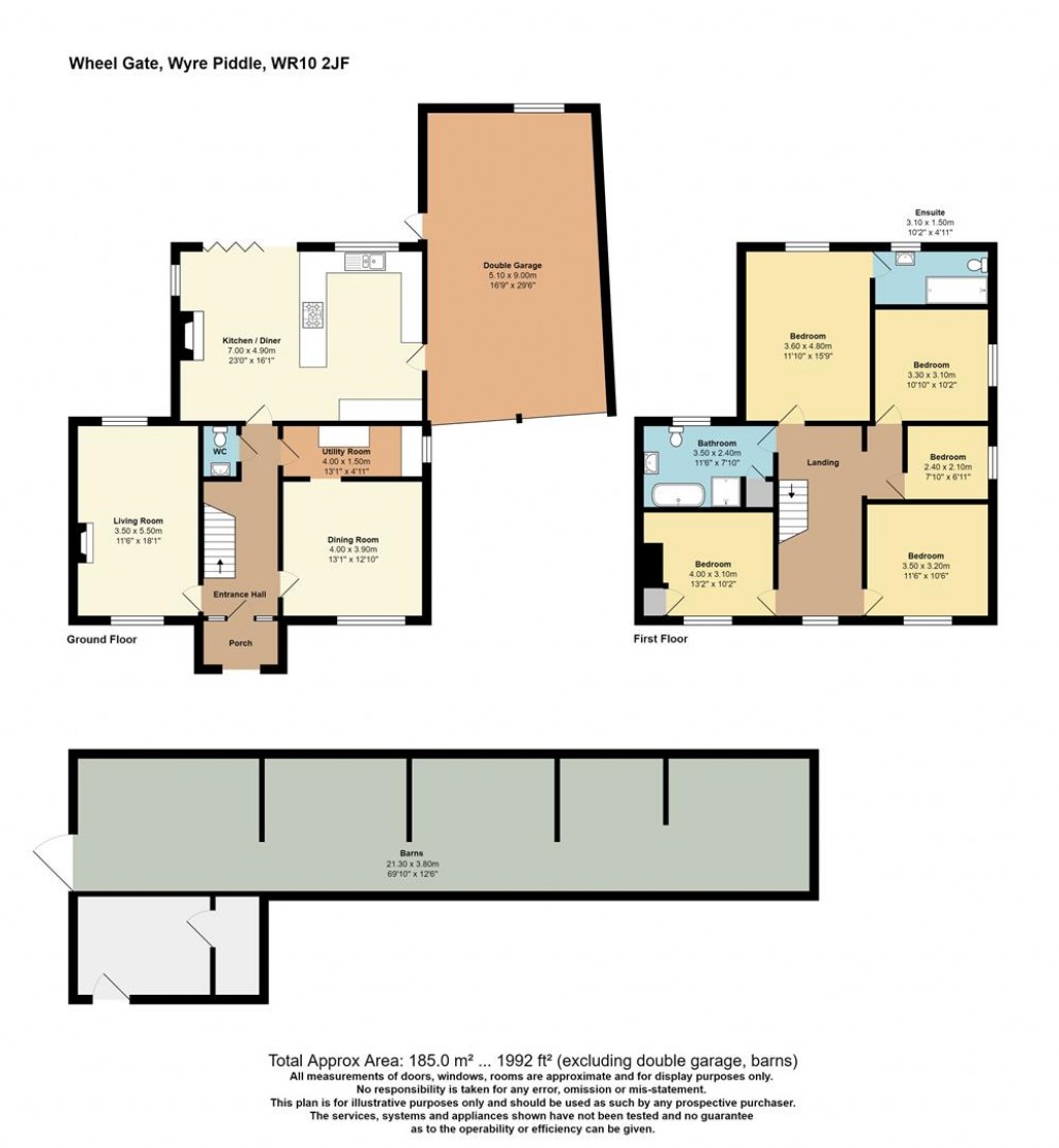 Floorplans For Mill Lane, Wyre Piddle,