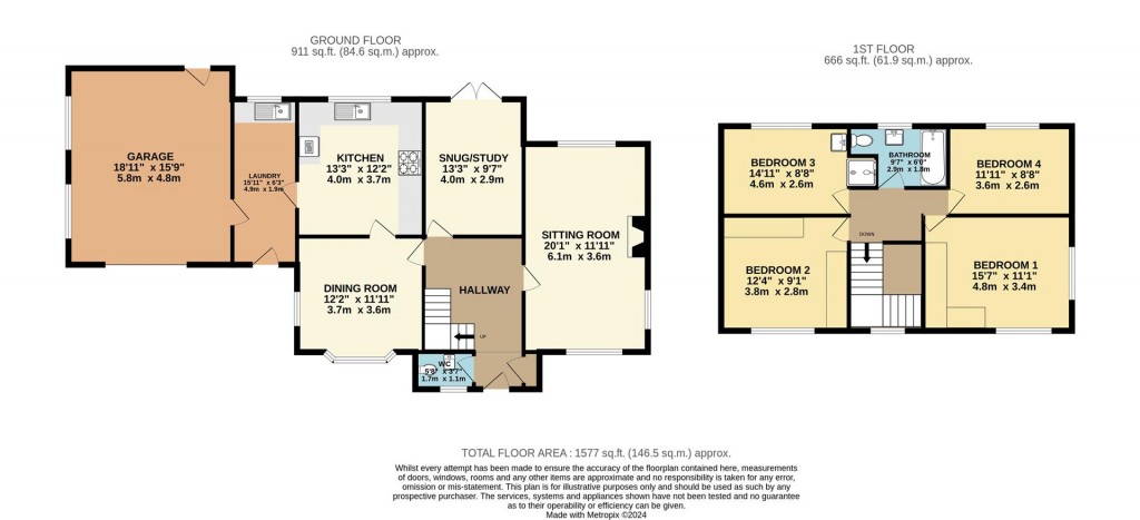 Floorplans For Cockshot Lane, Dormston, Worcester