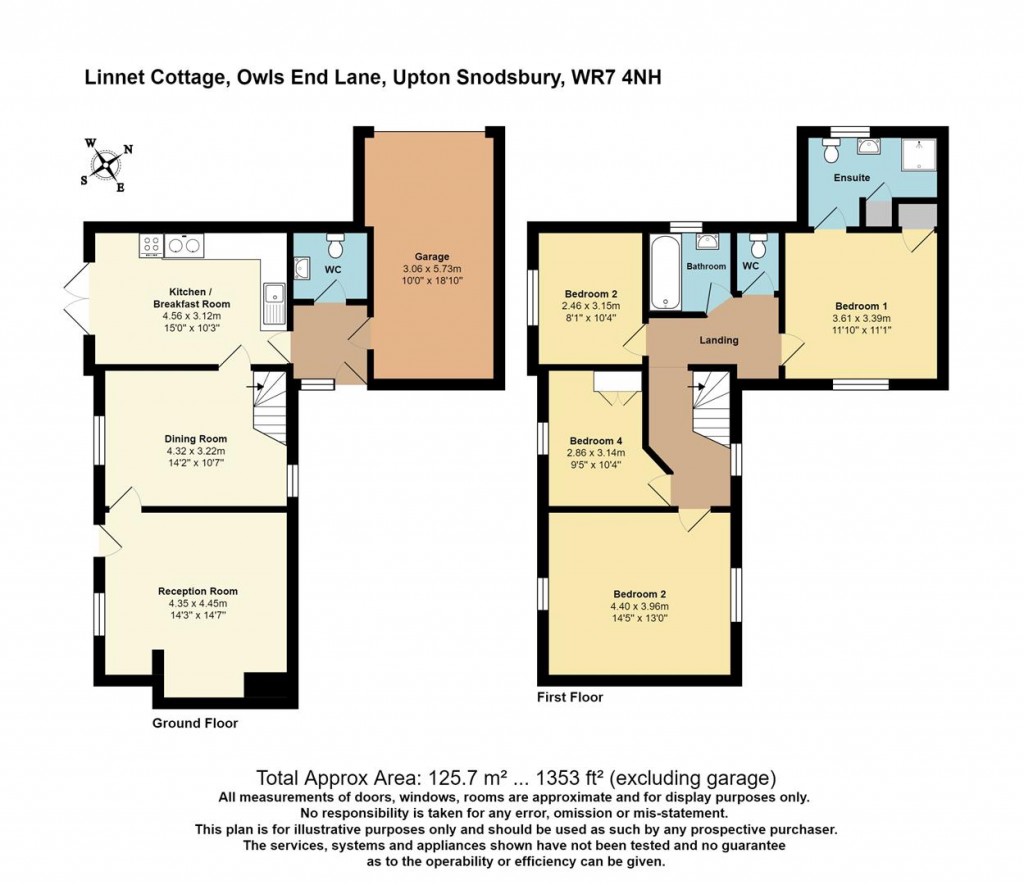 Floorplans For Linnet Cottage, Upton Snodsbury