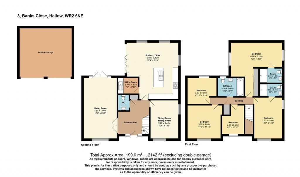 Floorplans For Banks Close, Hallow, Worccestershire